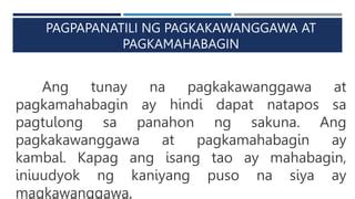 Tunay na pagkakawanggawa .